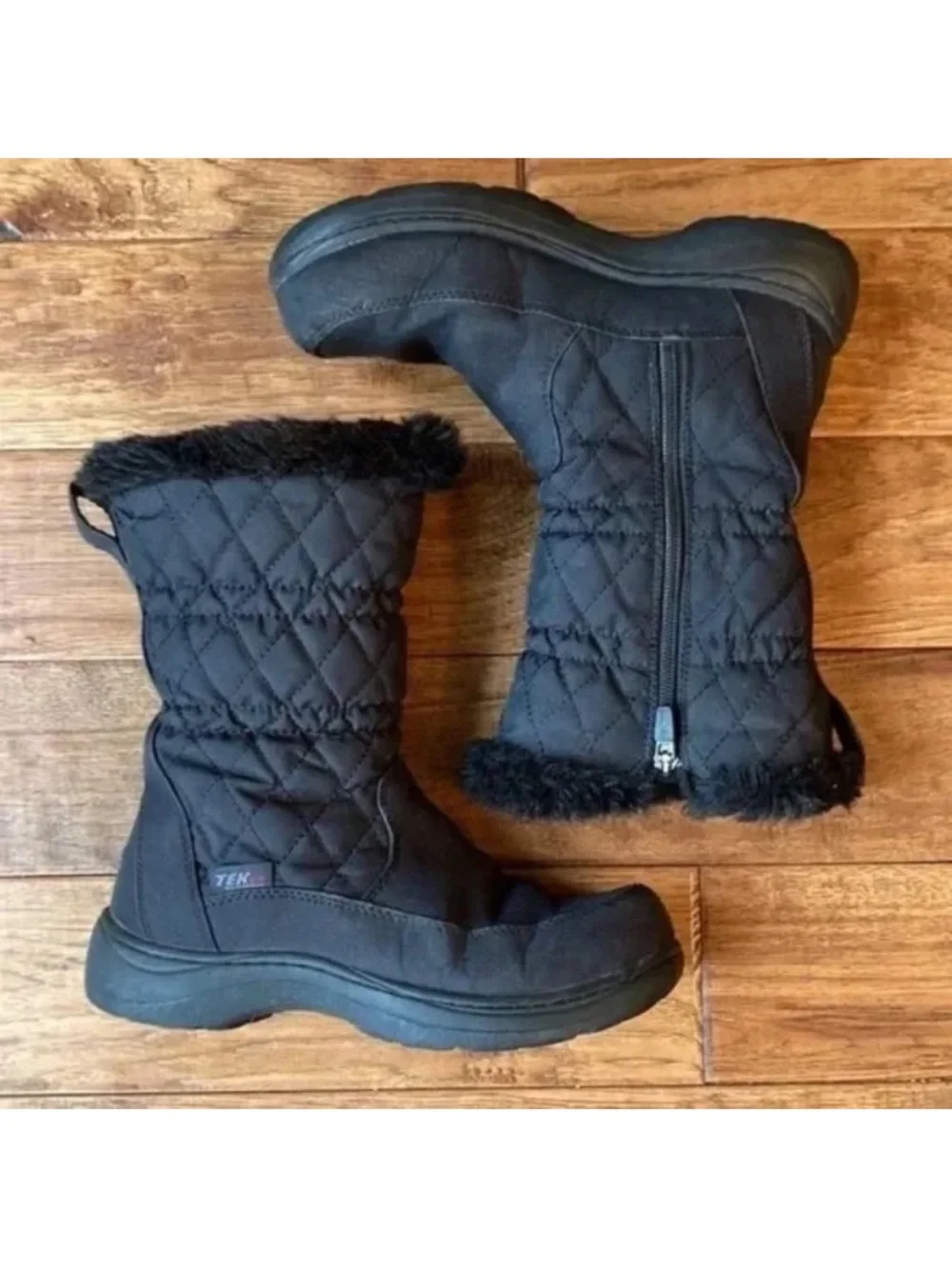 L.L. Bean Women's Insulated Commuter Boots Black Quilted Snow Winter Size 6